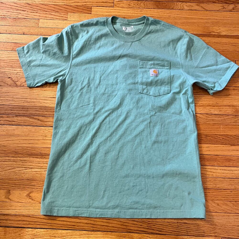 Carhartt Shirt Mens Medium Pocket Tee Loose Fit Green Tshirt